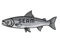 Atlantic salmon with Seam Fishing sticker (global)