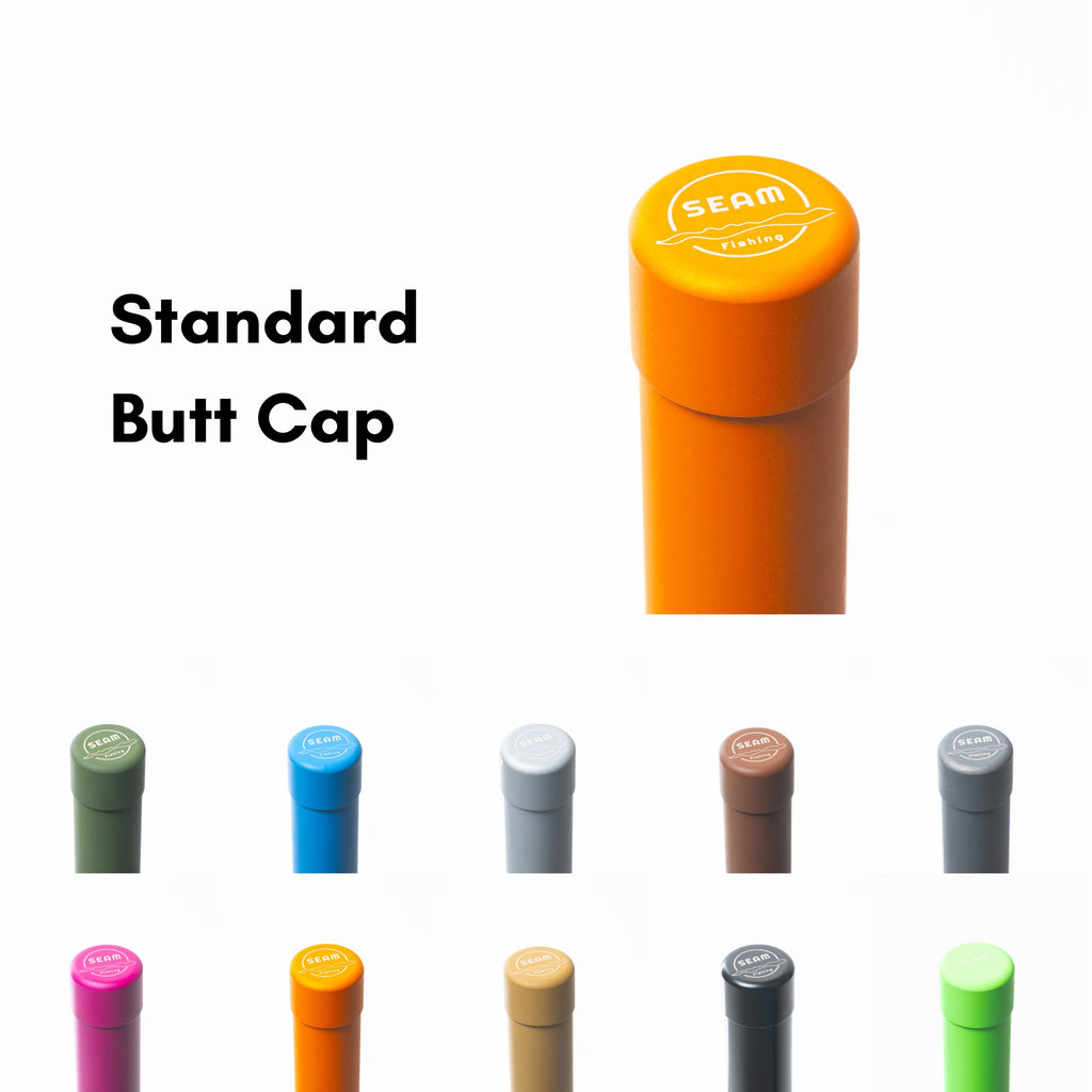 Collection of colorful butt caps with 'SEAM' branding (global)